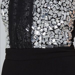 Mirror beaded mock neck jumpsuit from Bebe